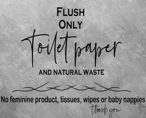 Flush Only Toilet Paper and Natural Waste